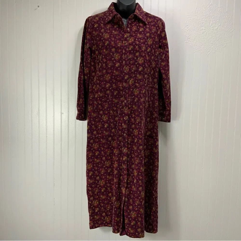 VINTAGE EDDIE BAUER Corduroy floral dress